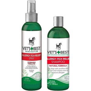 Vet's Best Allergy Itch Relief Spray for Dogs & Vet's Best Allergy Itch Relief Shampoo for Dogs, 16-oz bottle