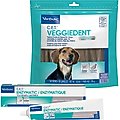 Virbac C.E.T. Enzymatic Dog & Cat Poultry Flavor Toothpaste, 70 gram & Virbac C.E.T. VeggieDent Fr3sh Tartar Control Dog Chews, Medium, 30 Count
