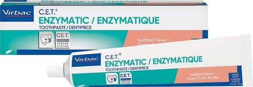 Virbac C.E.T. Enzymatic Dog & Cat Poultry Flavor Toothpaste, 70 gram & Virbac C.E.T. Tartar Control Seafood Flavor Dog & Cat Toothpaste, 70 gram