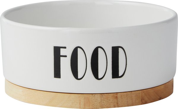 Frisco Ceramic Food Dog & Cat Bowl with Wood Base, 2.5 Cup slide 1 of 8