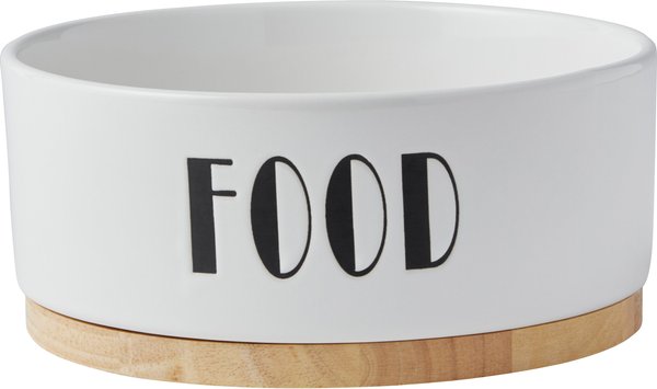 Frisco Ceramic Food Dog & Cat Bowl with Wood Base, 4.5 Cup slide 1 of 8