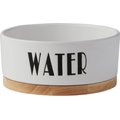 Frisco Ceramic Water Dog & Cat Bowl with Wood Base, 2 Cup