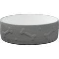 Frisco Bones Non-skid Ceramic Dog & Cat Bowl, Gray, Small, 1 count