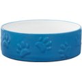 Frisco Paw Prints Non-skid Ceramic Dog & Cat Bowl, Blue, Large, 1 count