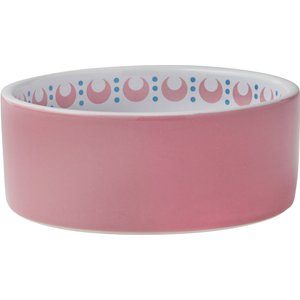 Frisco Kaleidoscope Pattern Non-skid Ceramic Cat Dish, Pink, 1.50 Cup