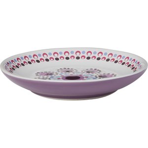 Frisco Kaleidoscope Pattern Non-skid Ceramic Cat Dish, Purple, 0.50 Cup