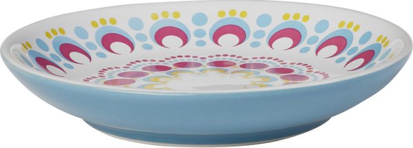 Frisco Kaleidoscope Pattern Non-skid Ceramic Cat Dish, Blue, 0.50 Cup slide 1 of 6