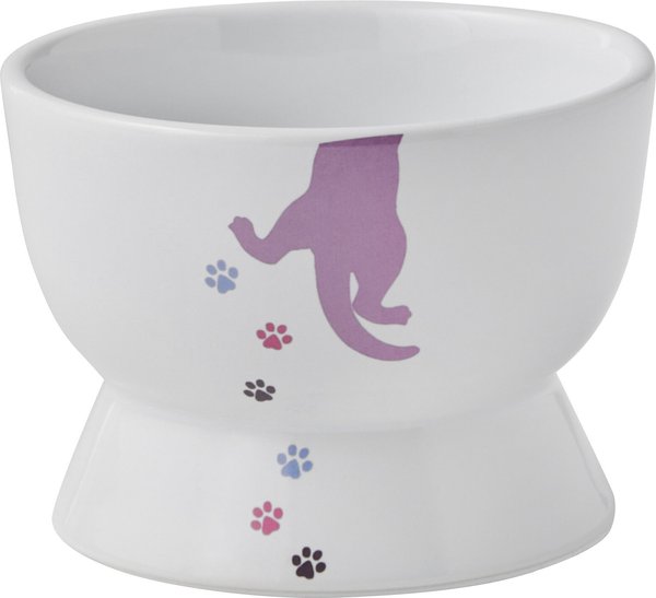 Frisco Cat Print Non-skid Elevated Ceramic Cat Bowl, Short, 1.0 Cups slide 1 of 7