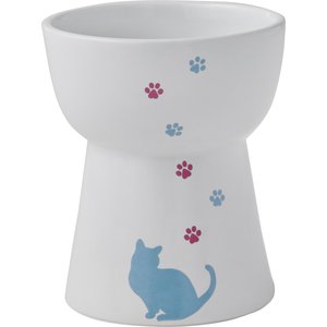 Frisco Cat Print Non-Skid Elevated Ceramic Cat Bowl, Tall, 1 cup