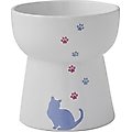 Frisco Cat Print Non-Skid Elevated Ceramic Cat Bowl, Tall, 1.5 cup