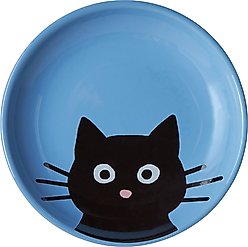 Frisco Cat Face Non-skid Ceramic Cat Dish, Blue, 0.5 cup, 1 count