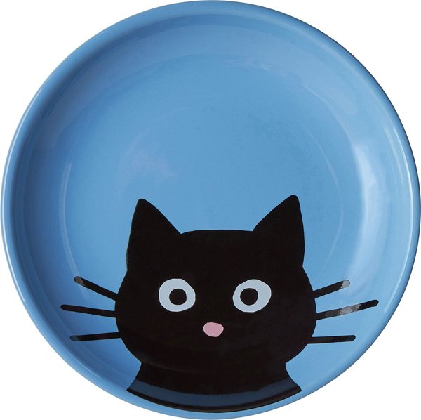 Frisco Cat Face Non-skid Ceramic Cat Dish, Blue, 0.5 Cup, 1 count slide 1 of 7