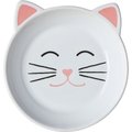 Frisco Cat Face Non-skid Ceramic Cat Dish, White, 0.5 cup, 1 count