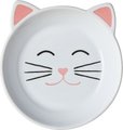Frisco Cat Face Non-skid Ceramic Cat Dish, White