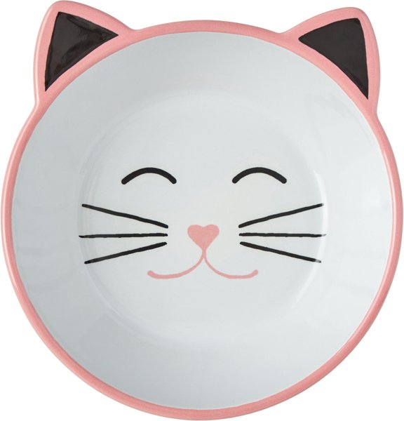 Frisco Cat Face Non-skid Ceramic Cat Bowl, Pink, 1.0 Cups slide 1 of 6