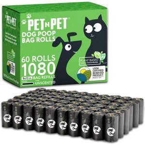 PET N PET Dog Poop Bags, 1080 count, Black