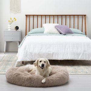 Brindle Donut Cuddler Dog & Cat Bed, Tan, Large