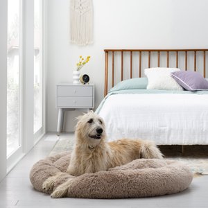 Brindle Donut Cuddler Dog & Cat Bed, Tan, X-Large