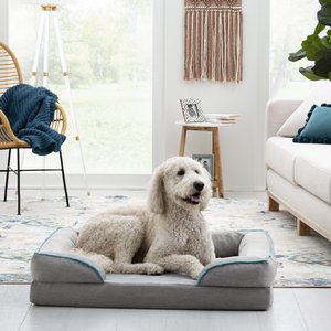 Brindle Orthopedic Bolster Dog & Cat Bed with Removable Cover, Dove Gray/Blue, X-Large