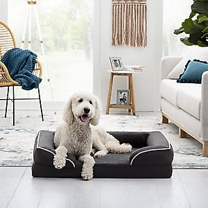 Brindle Orthopedic Bolster Dog & Cat Bed with Removable Cover, Charcoal/White, X-Large
