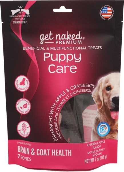 Get Naked Premium Puppy Care Chicken & Apple Flavor Grain-Free Dog Treats, 7 count slide 1 of 8