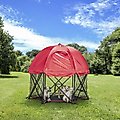Carlson Pet Products Six Panel Portable Deluxe Dog Pen, Red, Large