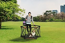 Carlson Pet Products Six Panel Portable Dog Pen, Red, Large