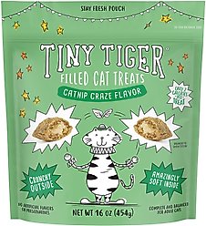Tiny Tiger Catnip Craze Flavor Filled Cat Treats, 16-oz bag