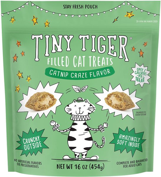 Tiny Tiger Catnip Flavor Soft & Crunchy Cat Treats 16-oz bag slide 1 of 5