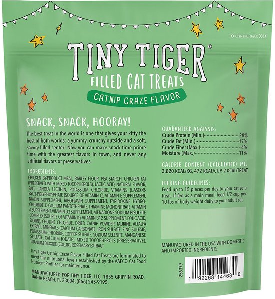 Show full view: Tiny Tiger Catnip Craze Flavor Filled Cat Treats, 16-oz bag slide 2 of 5