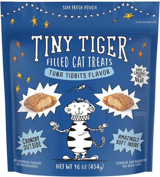 Tiny Tiger Tuna Tidbits Flavor Soft & Crunchy Cat Treats 16-oz bag slide 1 of 5