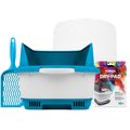 Noba Cateco Odor-Eliminating Cat Litter Box Starter Kit, Blue