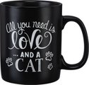 Primitives By Kathy "All You Need Is Love? & A Cat" Mug, 20-oz