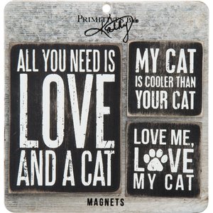 Primitives By Kathy Wooden Cat Magnet Set, 3 count
