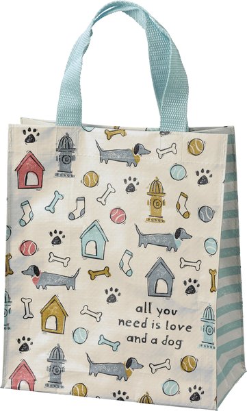 Primitives By Kathy "All You Need Is Love & A Dog" Tote slide 1 of 2