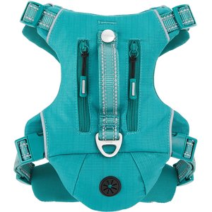 Frisco Outdoor Premium Ripstop Nylon Dog Harness with Pocket, Bayou Teal, S - Girth: 16 - 22-in