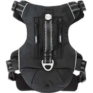 Frisco Outdoor Premium Ripstop Nylon Dog Harness with Pocket, Sapphire Navy, S - Girth: 16 - 22-in