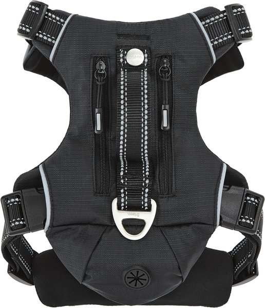 Frisco Outdoor Premium Ripstop Nylon Dog Harness with Pocket, Midnight Black, M - Girth: 20-28-in slide 1 of 6