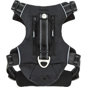 Frisco Outdoor Premium Ripstop Nylon Dog Harness with Pocket, Sapphire Navy, M - Girth: 20 - 28-in