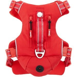 Frisco Outdoor Premium Ripstop Nylon Dog Harness with Pocket, Sunset Orange, Medium, Neck: 15 to 23-in, Girth, 20 to 28-in
