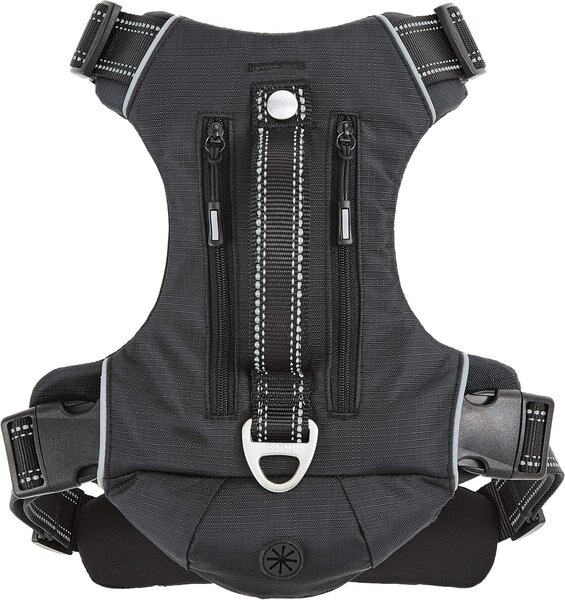 Frisco Outdoor Premium Ripstop Nylon Dog Harness with Pocket, Midnight Black, XL - Girth: 32-44-in slide 1 of 6