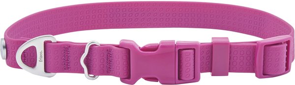 Frisco Outdoor Solid Textured Waterproof Stink Proof PVC Dog Collar, Boysenberry Purple, Extra Small, Neck: 8-12-in, Width: 5/8th -in slide 1 of 5