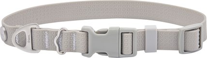 Frisco Outdoor Solid Textured Waterproof Stink Proof PVC Dog Collar, Storm Gray, Small - Neck: 10-14-i...