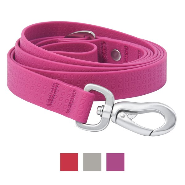 Frisco Outdoor Solid Textured Waterproof Stink Proof PVC Dog Leash, Boysenberry Purple, LG - Length: 6-ft  Width: 1-in slide 1 of 6