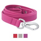 Frisco Outdoor Solid Textured Waterproof Stink Proof PVC Dog Leash, Boysenberry Purple, Large - Length: 6-ft, Width: 1-in