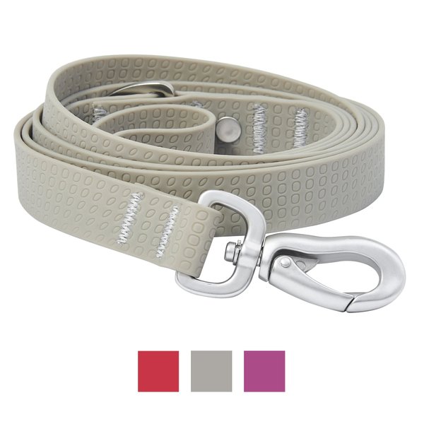 Frisco Outdoor Solid Textured Waterproof Stink Proof PVC Dog Leash, Storm Gray, Large - Length: 6-ft, Width: 1-in slide 1 of 6