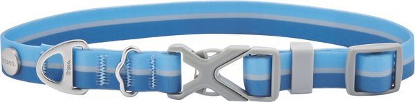 Frisco Outdoor Two Toned Waterproof Stink Proof PVC Dog Collar, River Blue, Small - Neck: 10-14-in, Width: 5/8-in slide 1 of 5