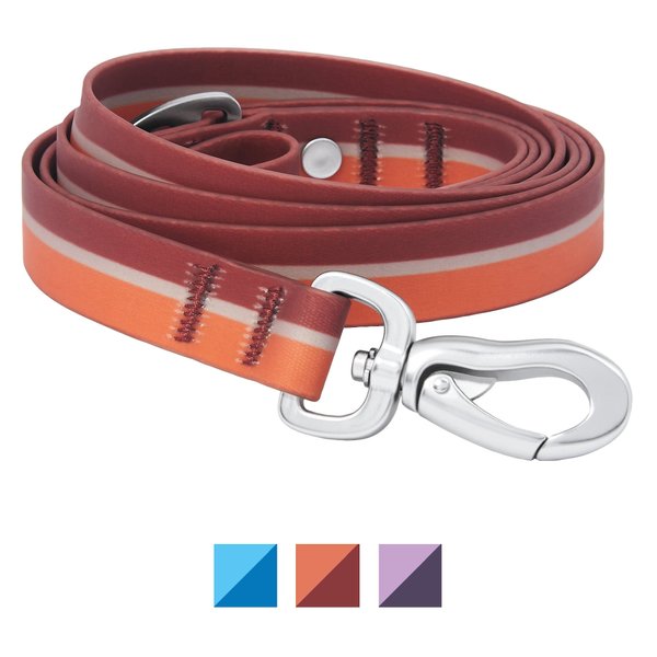 Frisco Outdoor Two Toned Waterproof Stink Proof PVC Dog Leash, Mars Red, SM - Length: 6-ft  Width: 5/8-in slide 1 of 6