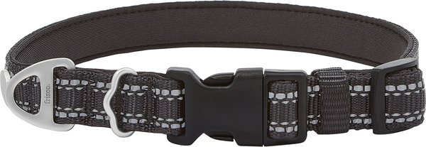 256672	Frisco Outdoor Nylon Reflective Comfort Padded Dog Collar, Midnight Black, MD - Neck: 14-20-in, Width: 3/4-in slide 1 of 7