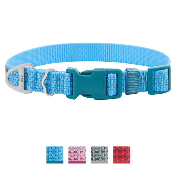 Frisco Outdoor Frisco Outdoor Ultra Reflective Nylon Dog Collar, River Blue, Extra Small, Neck: 8-12-in, Width: 5/8th -in slide 1 of 7